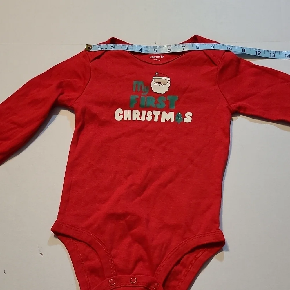 Carters Red My First Christmas Kids One Piece 24 Months NWT 100 Cotton